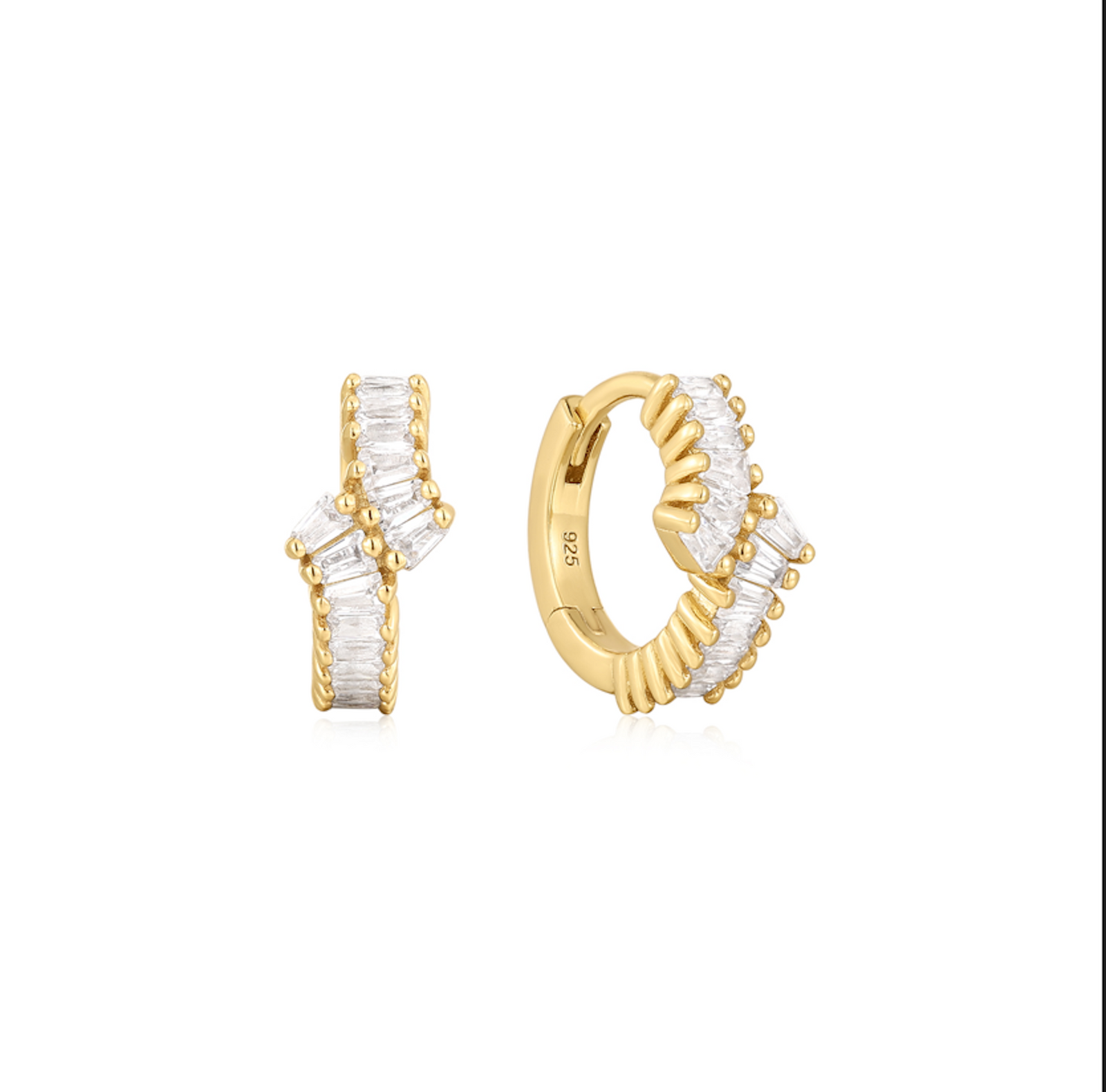 Burren jewellery gold huggie earrings