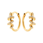 Burren jewellery gold huggie everyday earrings