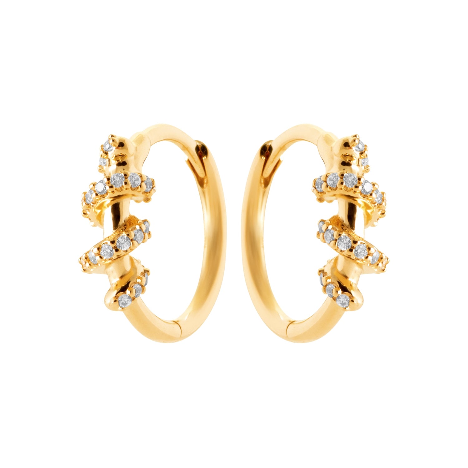 Burren jewellery gold huggie everyday earrings