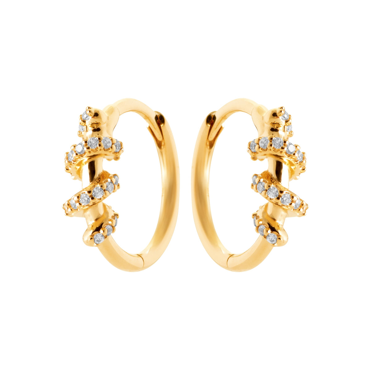 Burren jewellery gold huggie everyday earrings