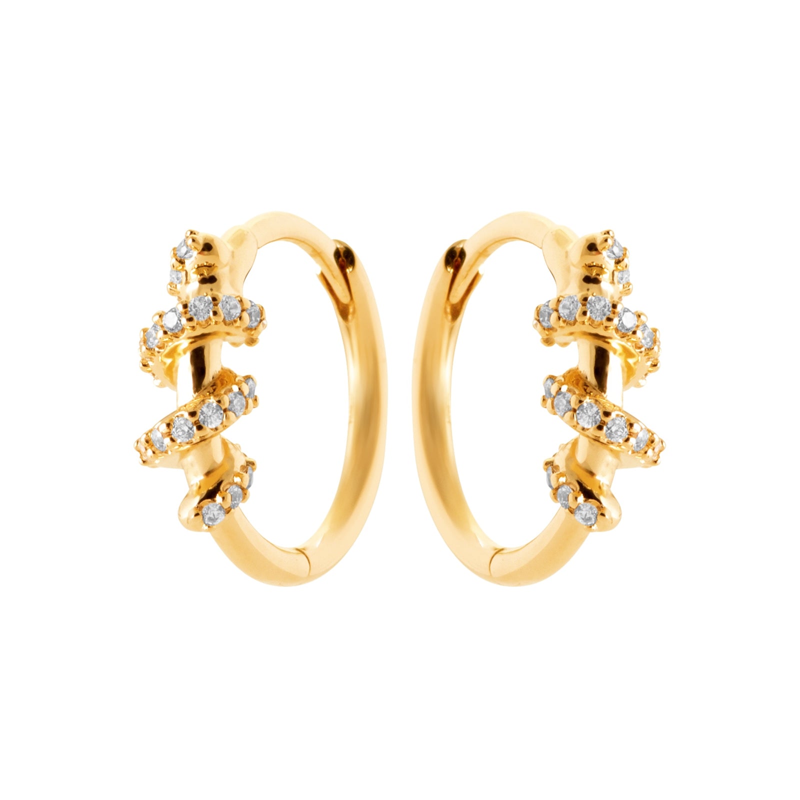 Burren jewellery gold huggie everyday earrings