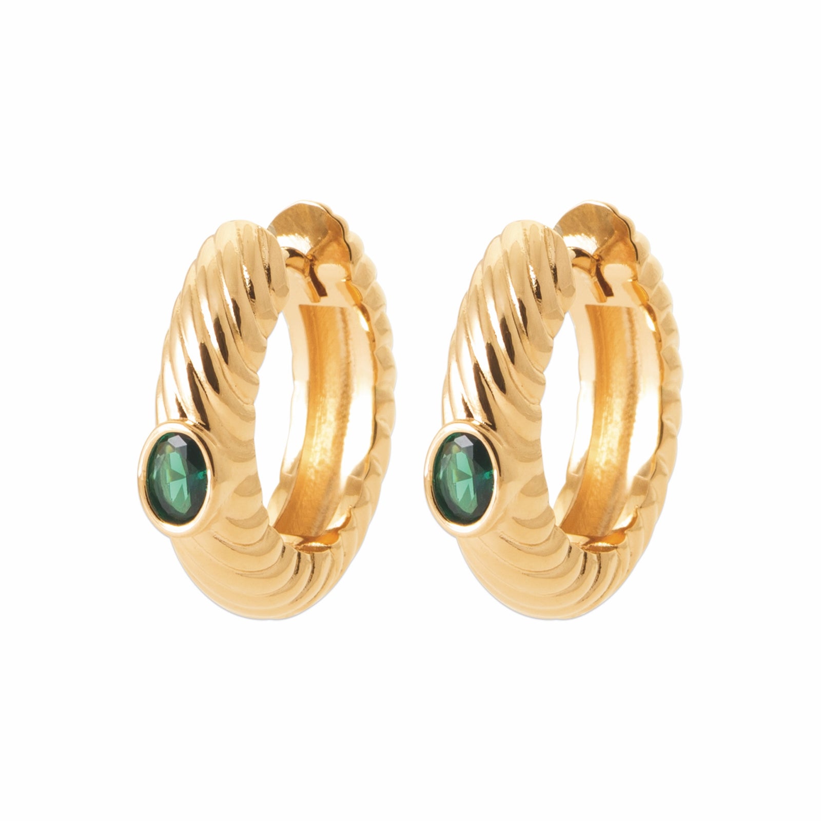 Burren jewellery gold huggie hoop earrings