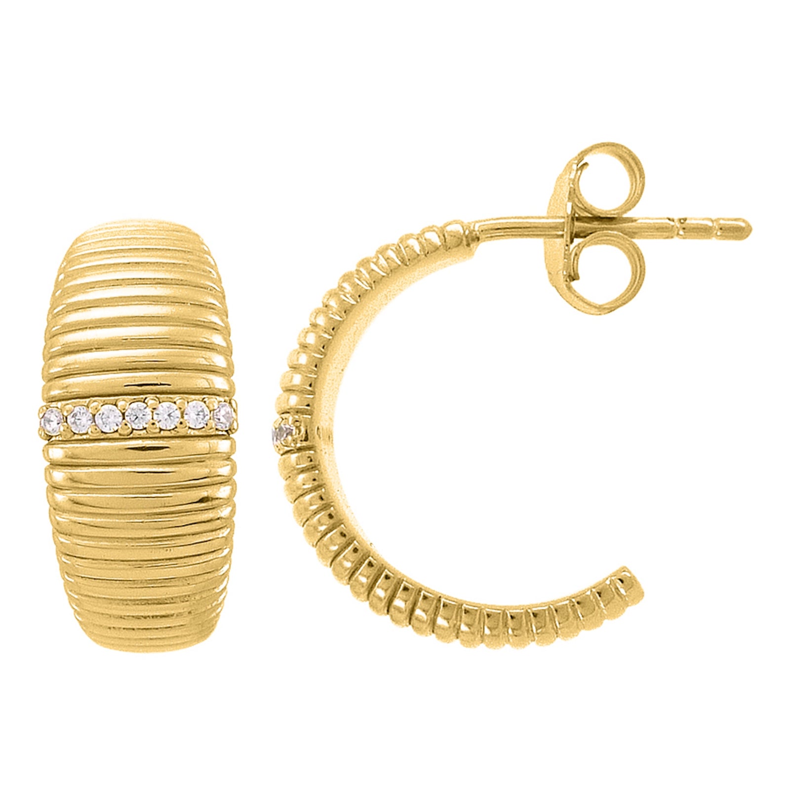 Burren jewellery gold huggie hoops