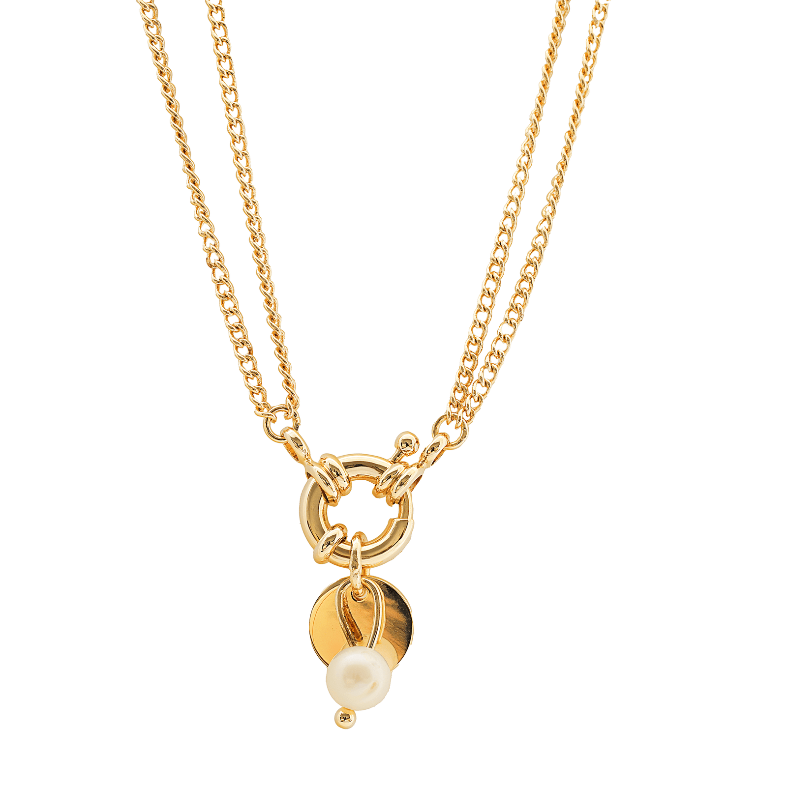 Burren jewellery gold layered pearl necklace 