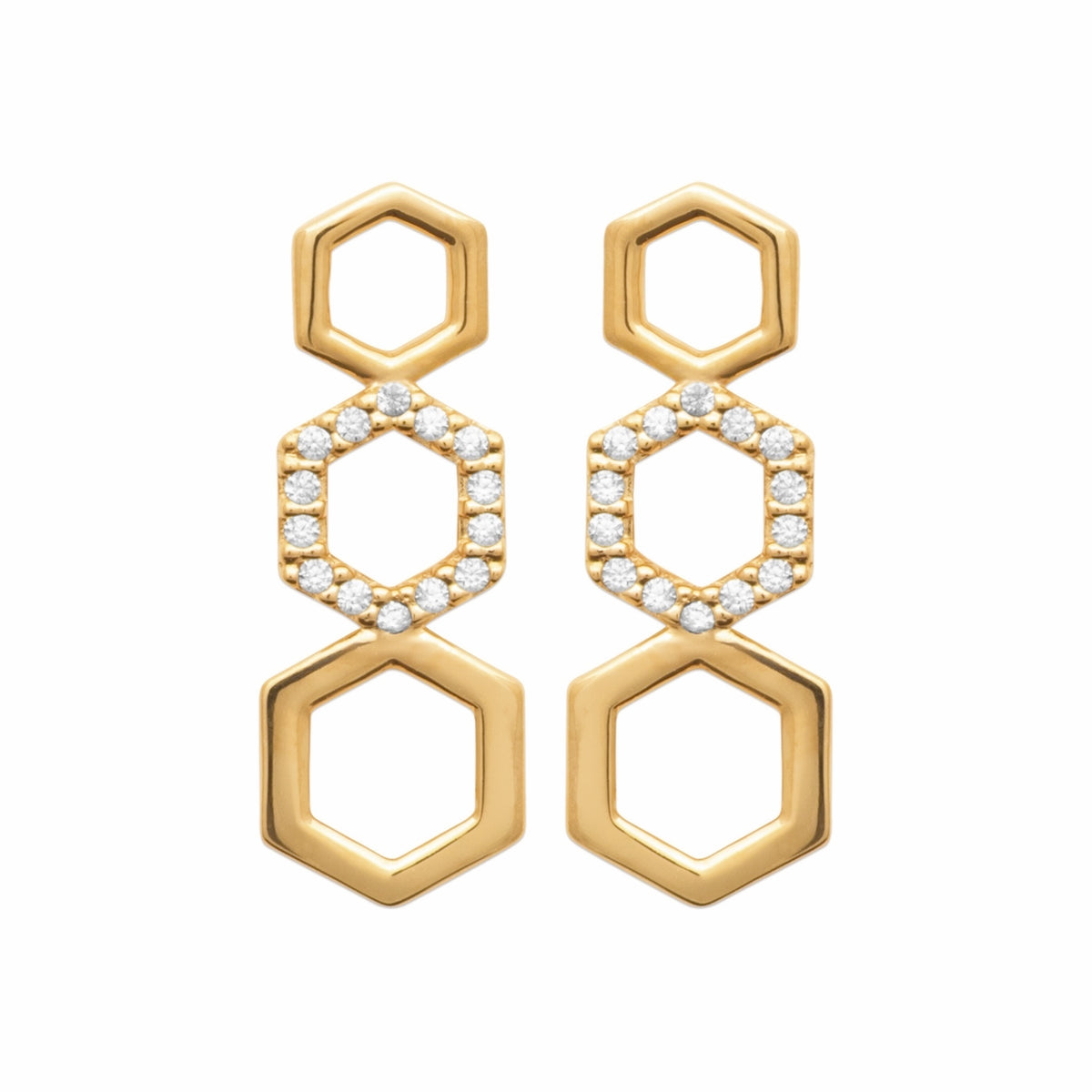 Burren jewellery gold sparkle statement earrings
