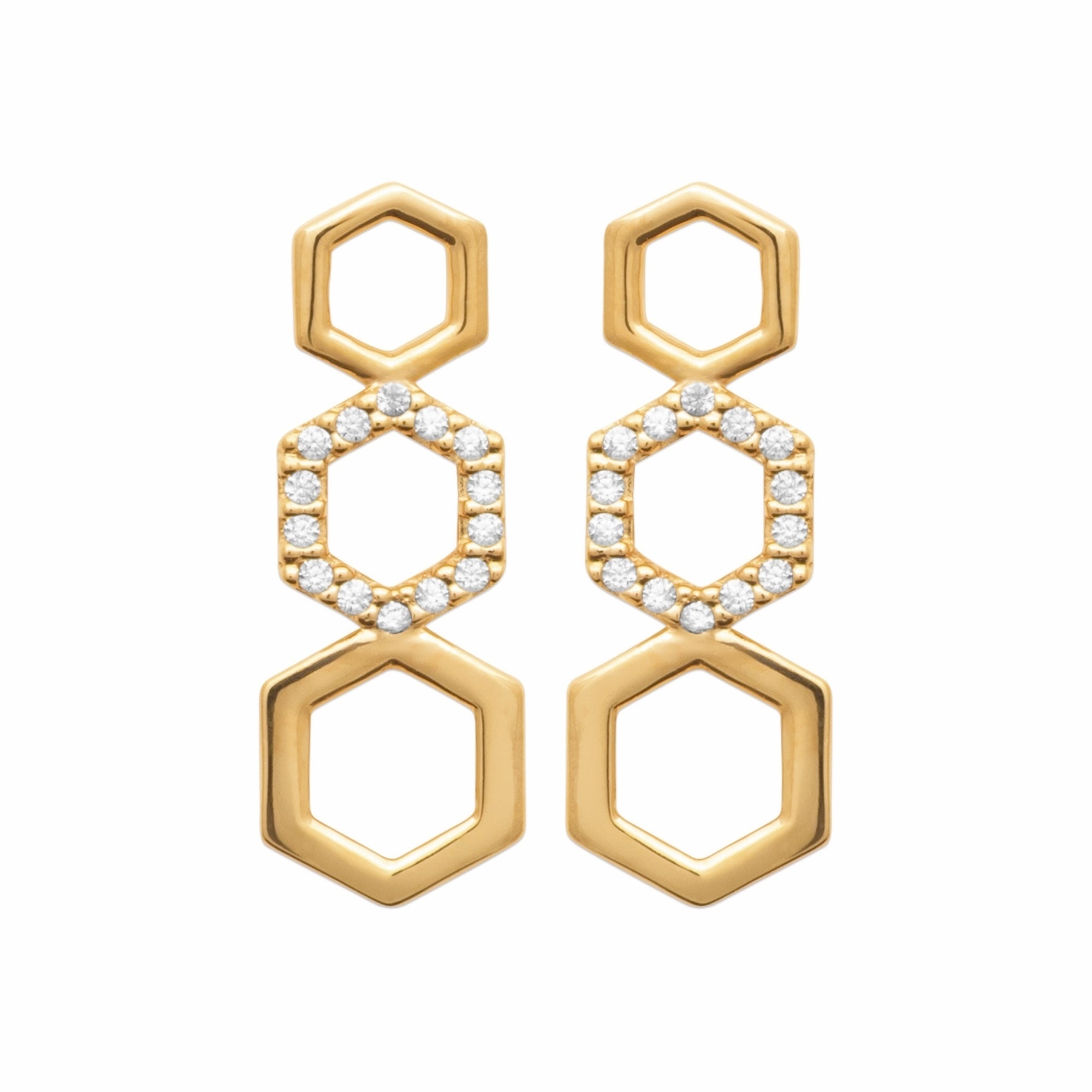 Burren jewellery gold sparkle statement earrings