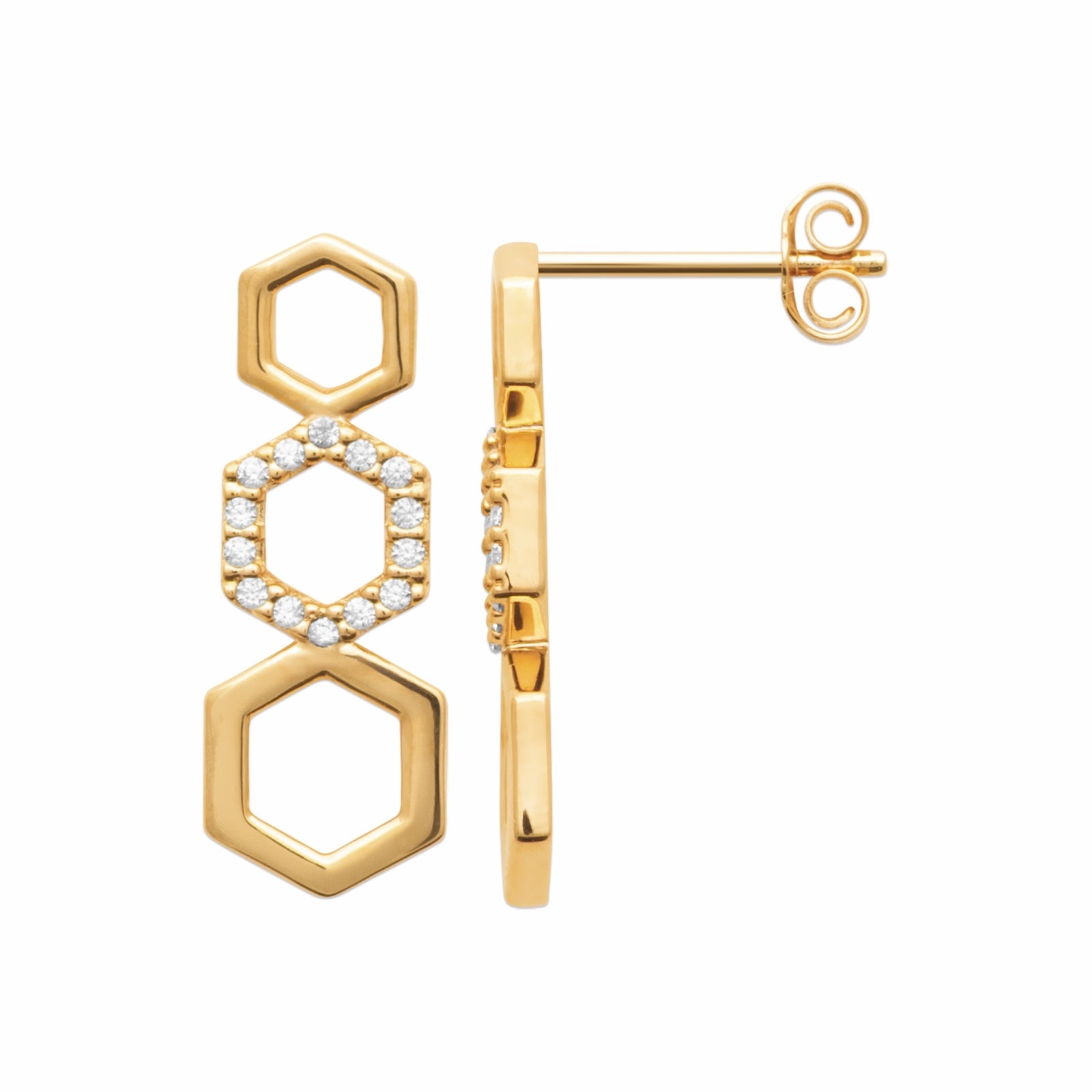 Burren jewellery gold sparkle statement earrings