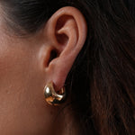 Burren jewellery gold statement huggie earrings
