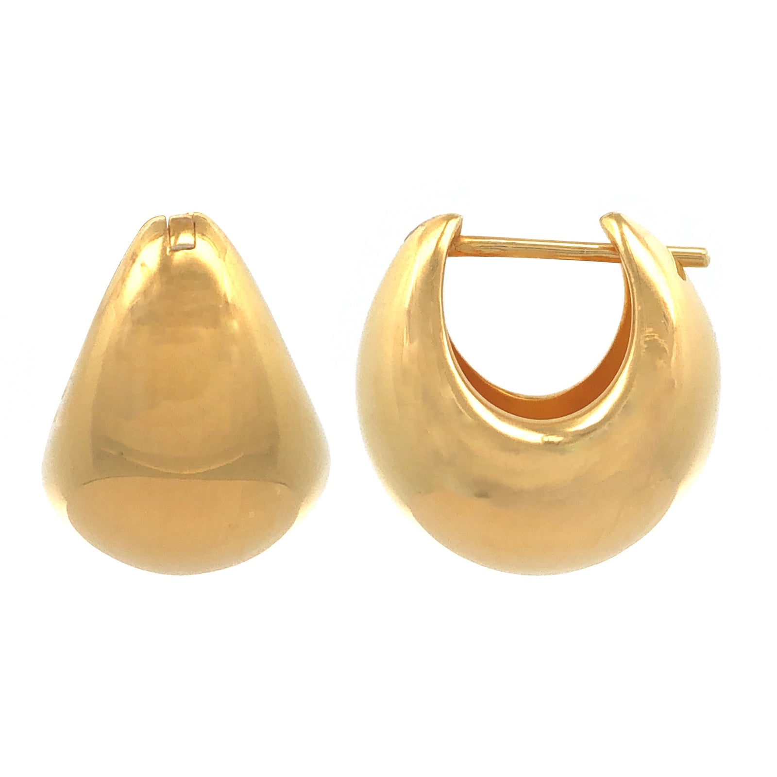 Burren jewellery gold statement huggie earrings