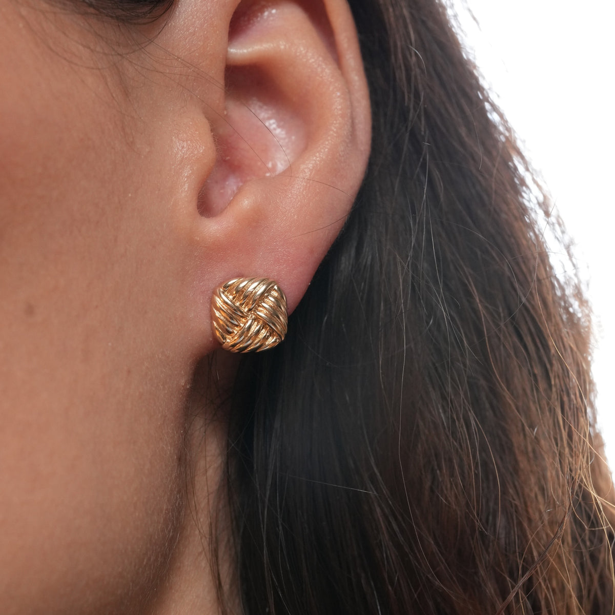 Burren jewellery gold stud bold chunky powerful earrings 