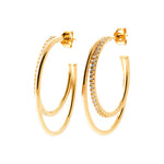 Burren jewellery hoop earrings gold plated in 18k