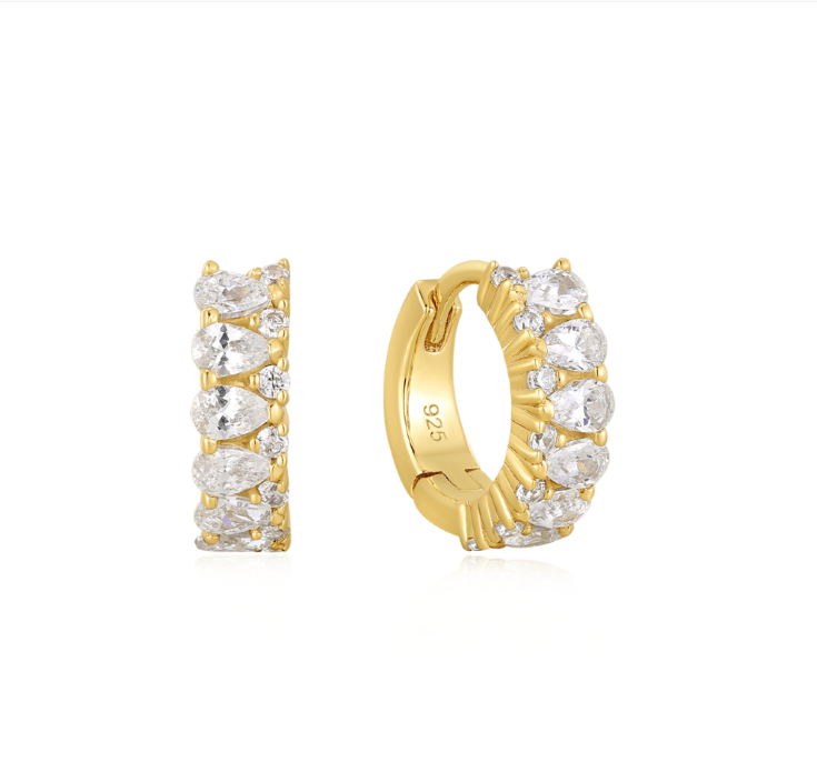 Burren jewellery huggie gold earrings