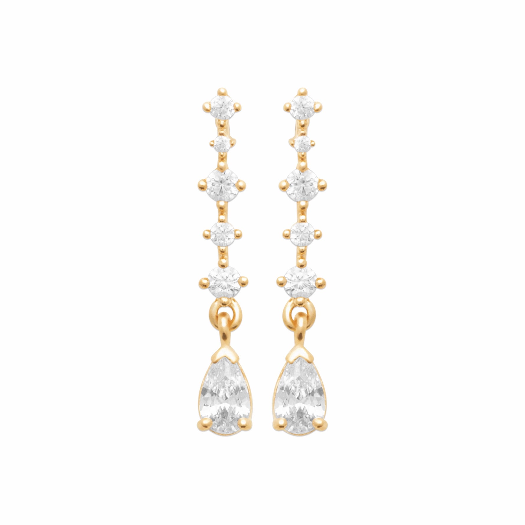 Burren jewellery long drop earrings gold