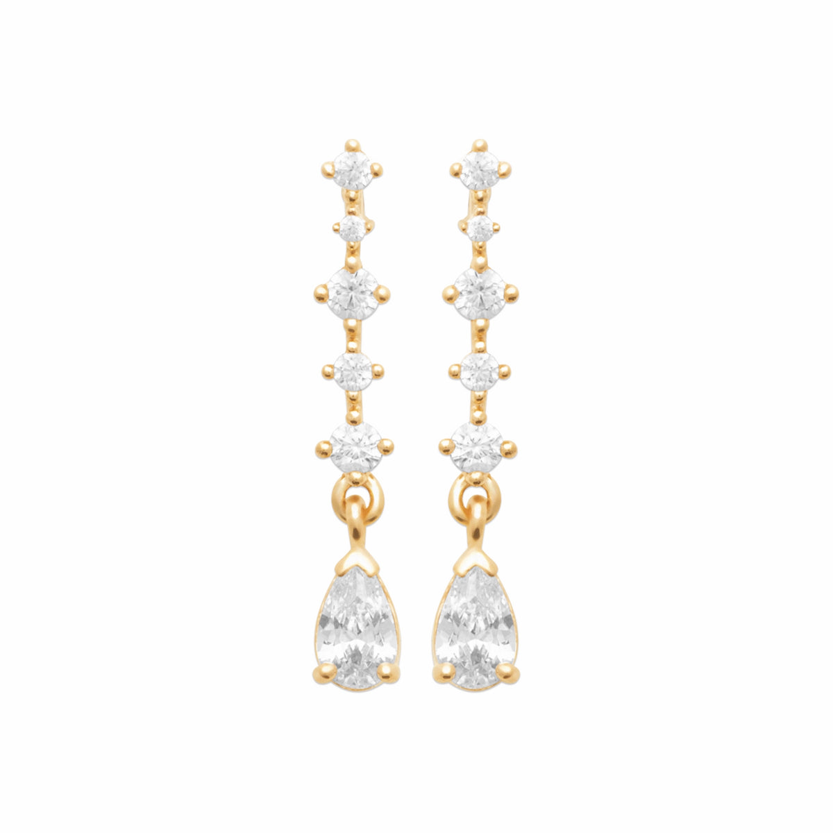 Burren jewellery long drop earrings gold