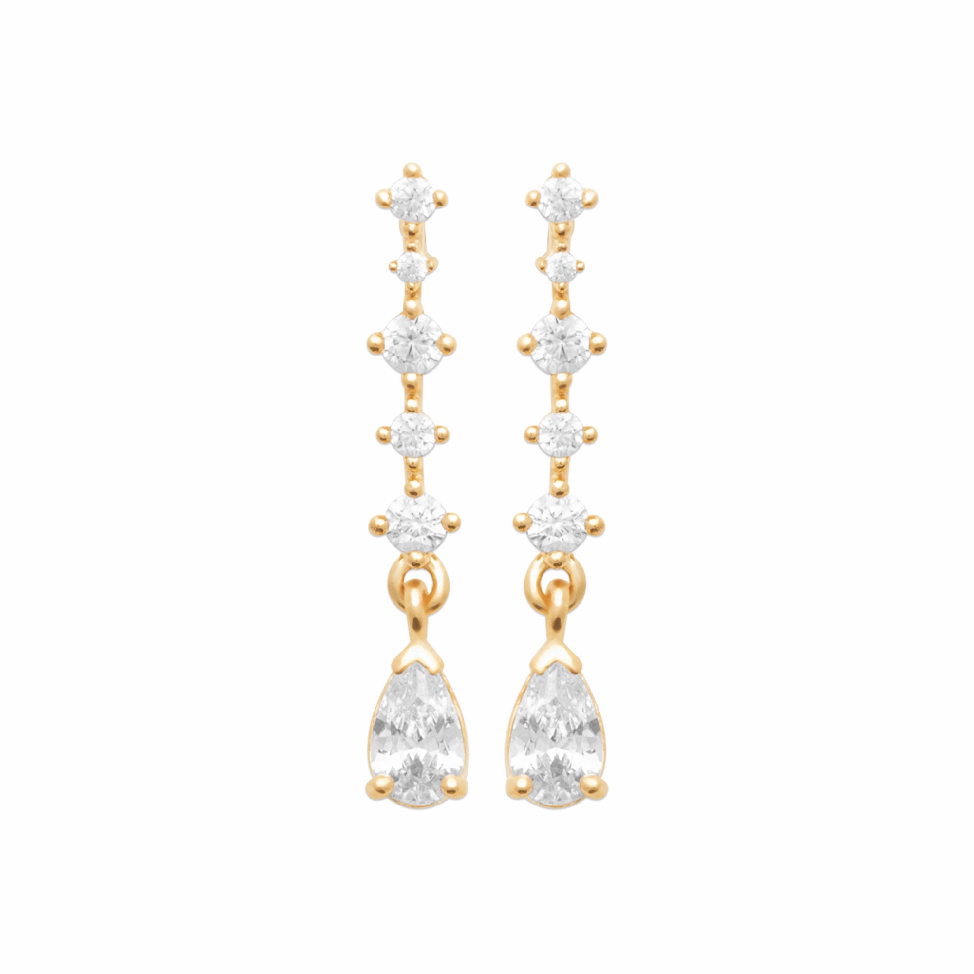 Burren jewellery long drop earrings gold
