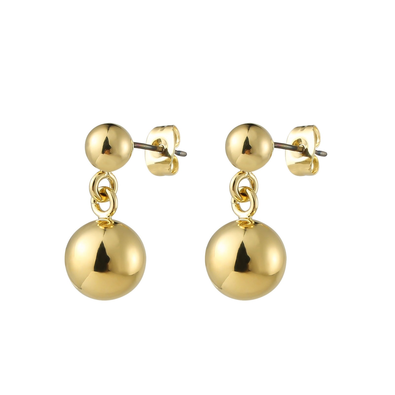 Burren jewellery stud drop earrings anxiously attached in gold