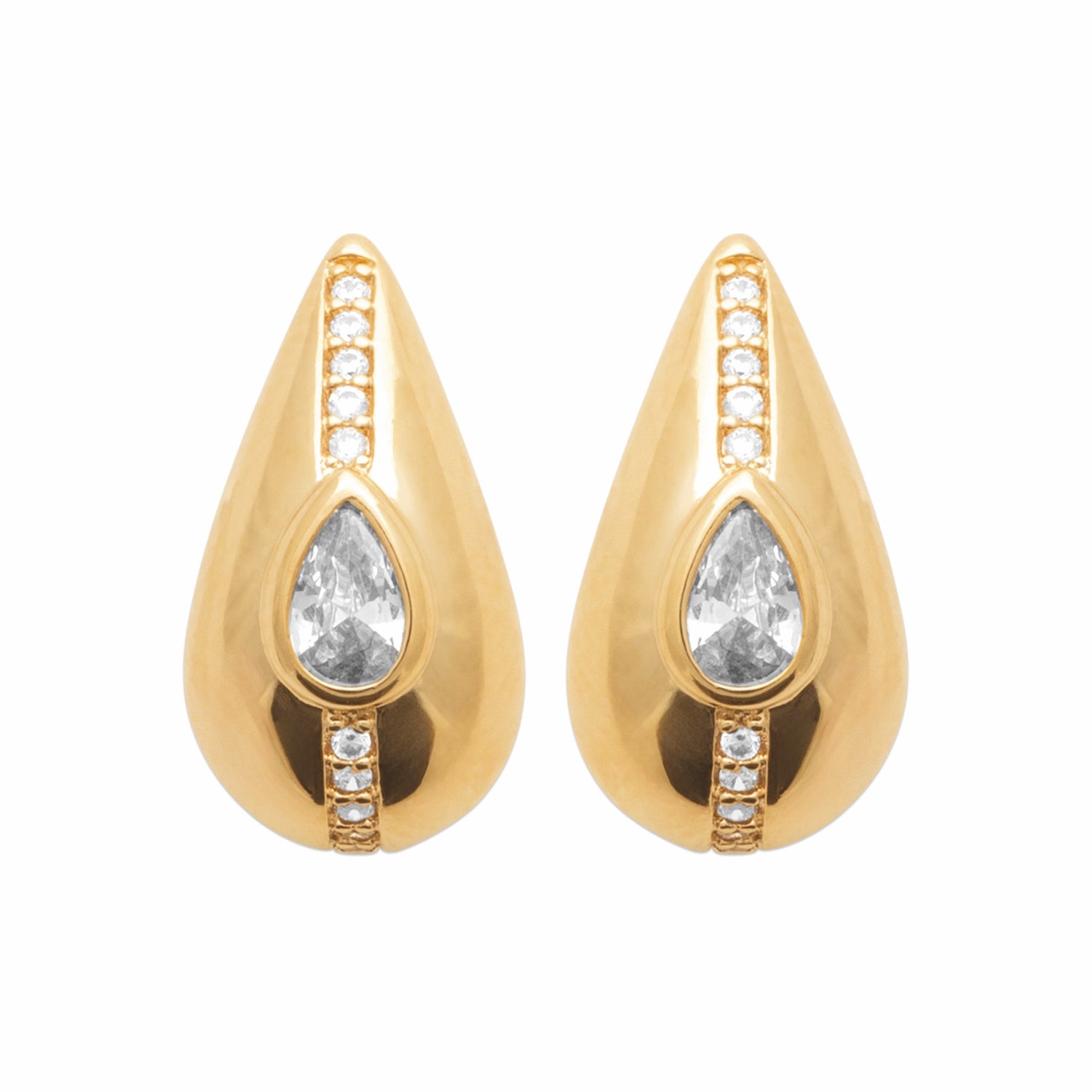Burren jewellery teardrop stud earrings 18k gold plated