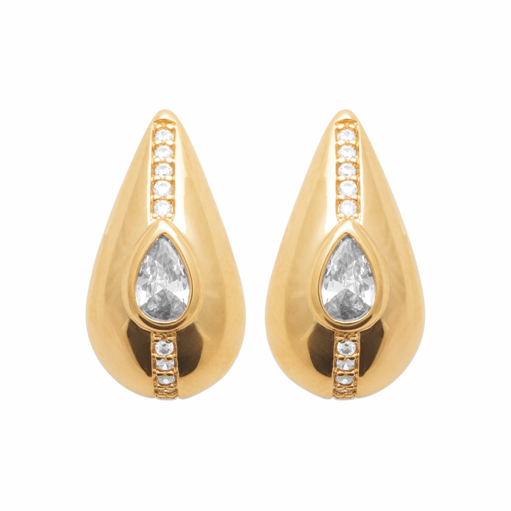 Burren jewellery teardrop stud earrings 18k gold plated