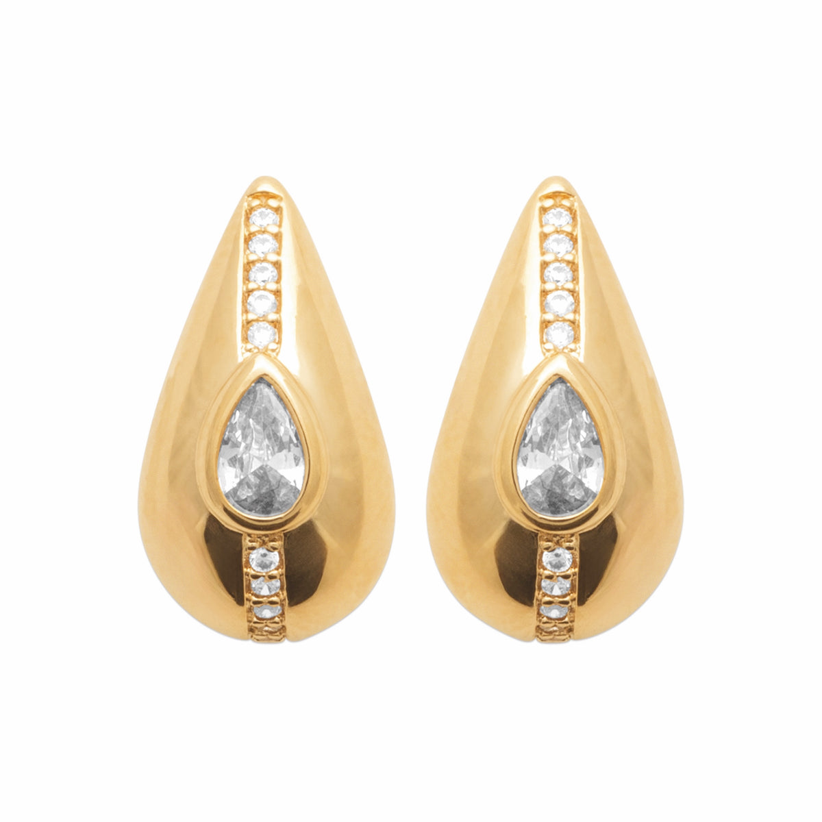 Burren jewellery teardrop stud earrings 18k gold plated
