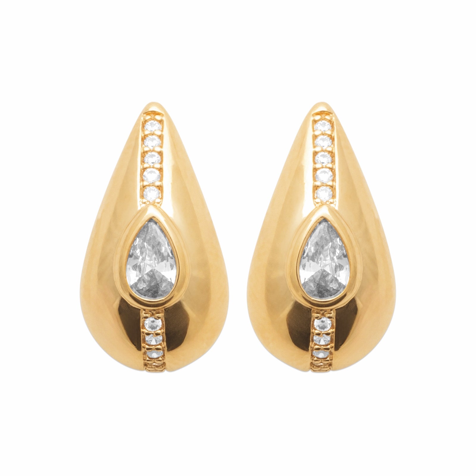 Burren jewellery teardrop stud earrings 18k gold plated