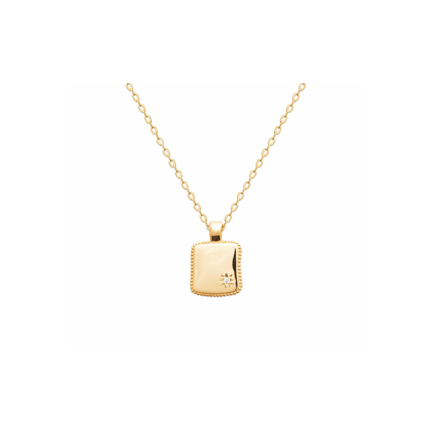 18k gold plated disk pendant