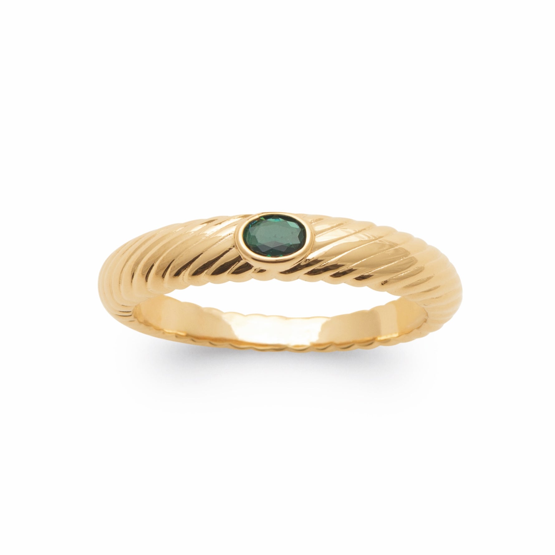 Burren jewellery gold stacking ring  emerald