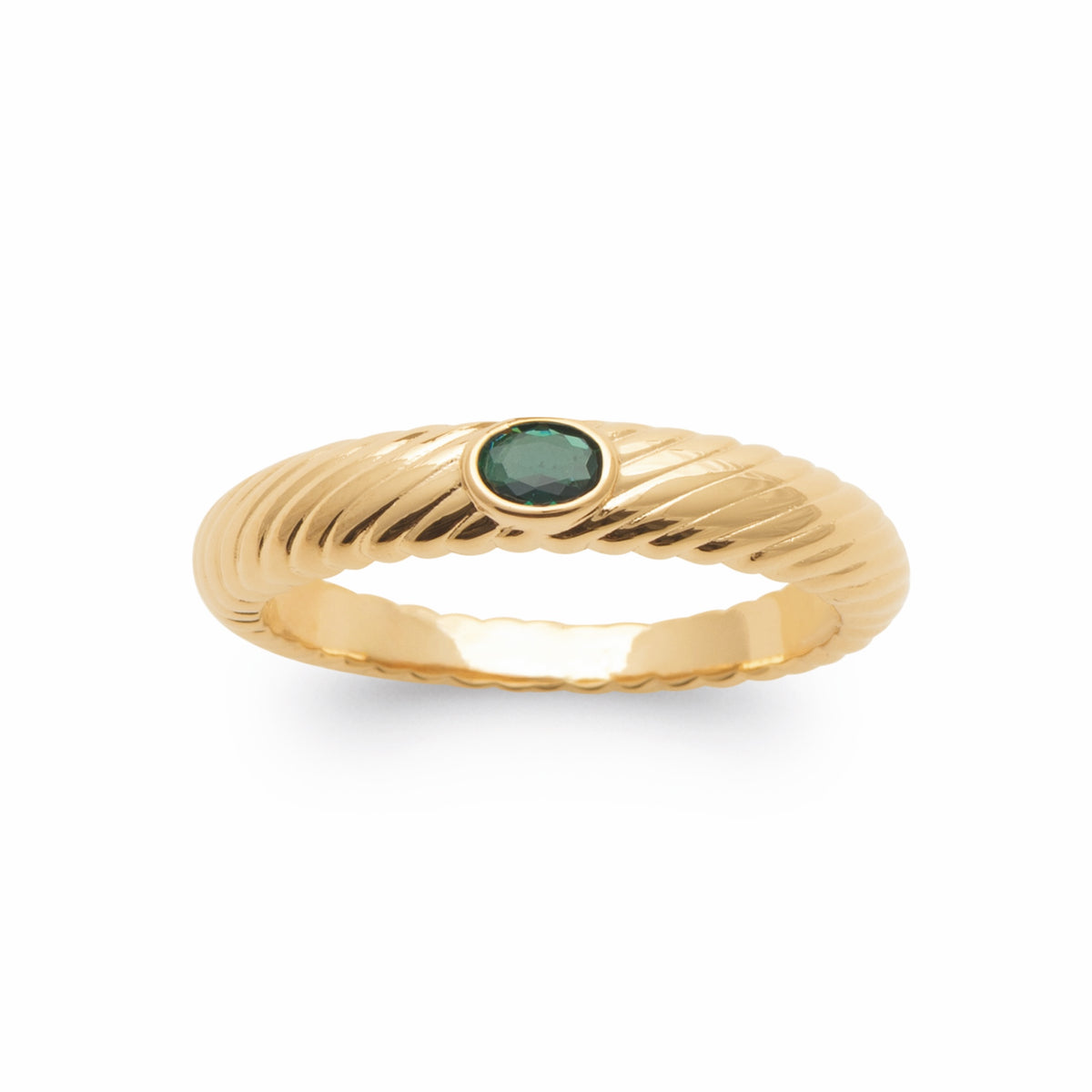 Burren jewellery gold stacking ring  emerald