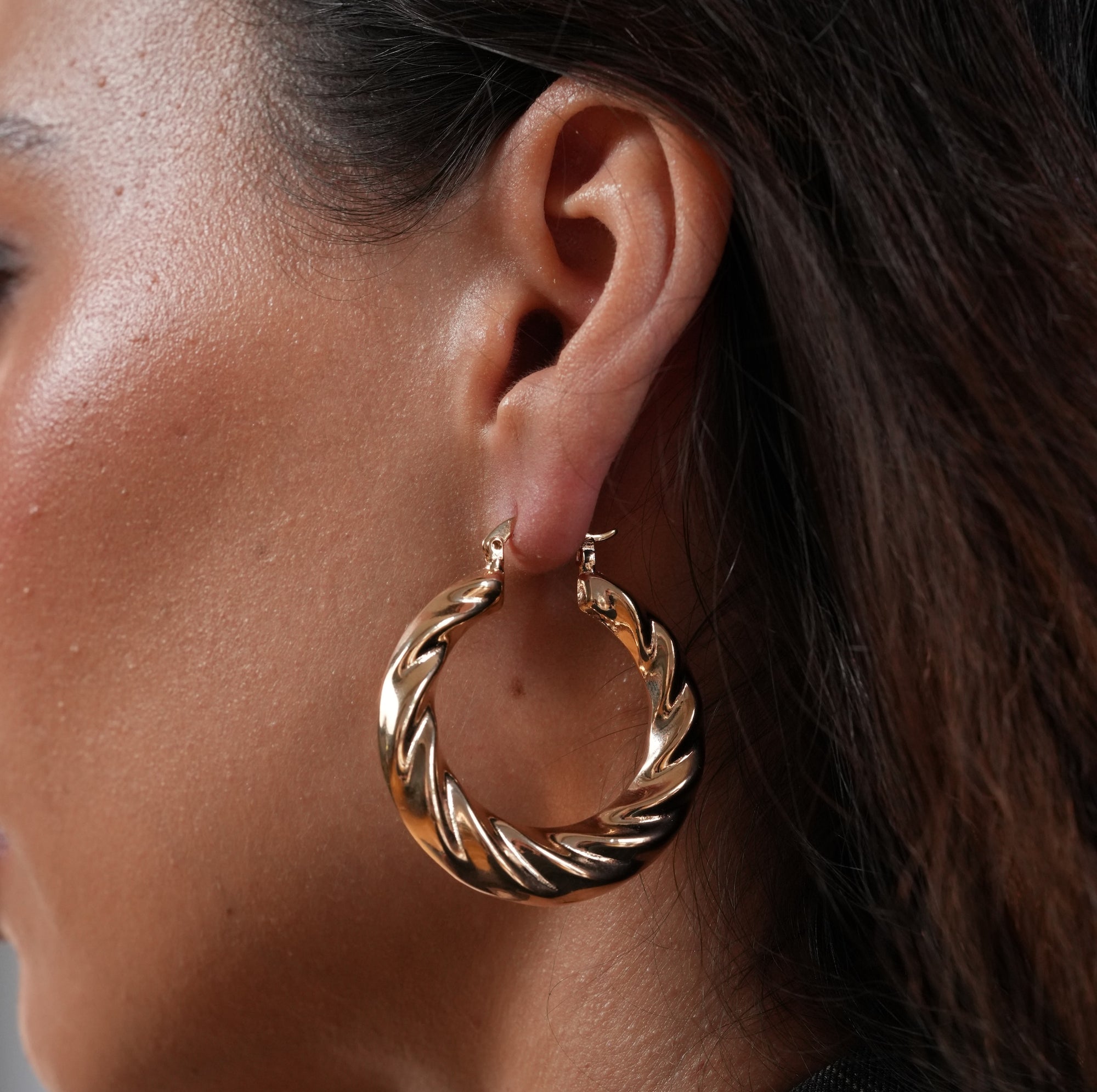 Burrens Jewellery 18k gold plated bold sculptural silhouette earrings