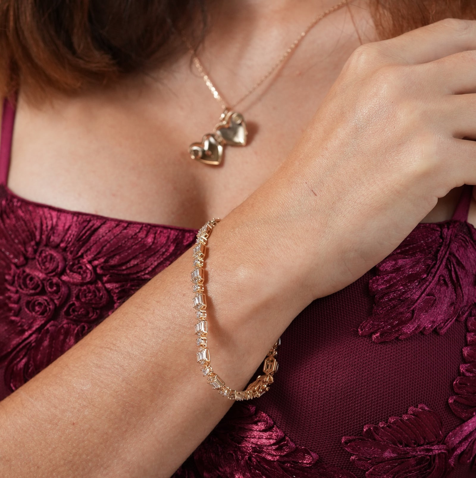 Burren Jewellery 8k gold plated tennis Bracelet