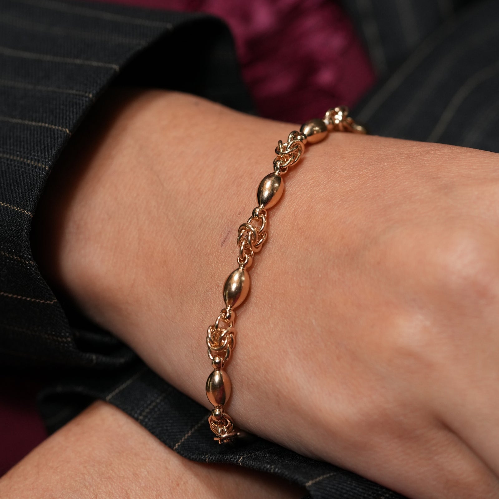 Burrens jewellery 18k gold plated bracelet cluster and beading