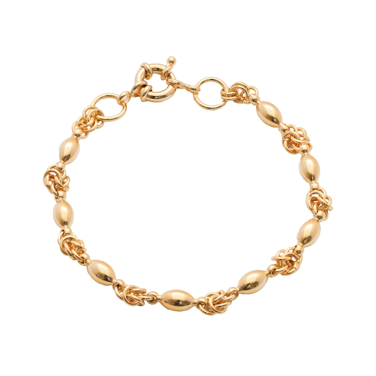 Burrens jewellery 18k gold plated bracelet cluster and beading