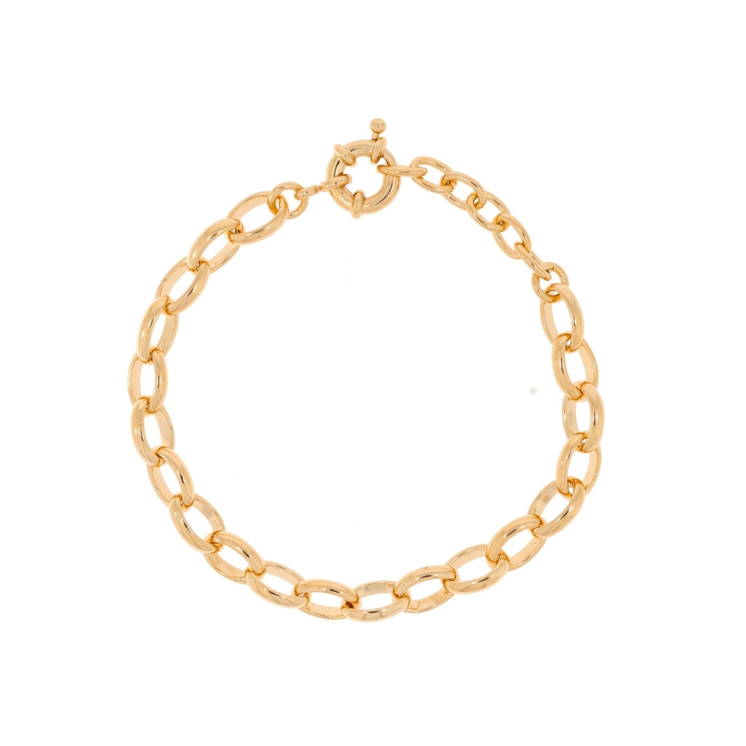 Dirty Jazz 18K Gold Plated Classic Oval Link Chain Bracelet | Burren Jewellery