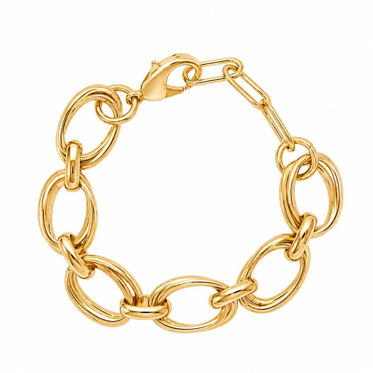 Heavy Heart 18K Gold Plated Statement Chain Bracelet | Burren Jewellery