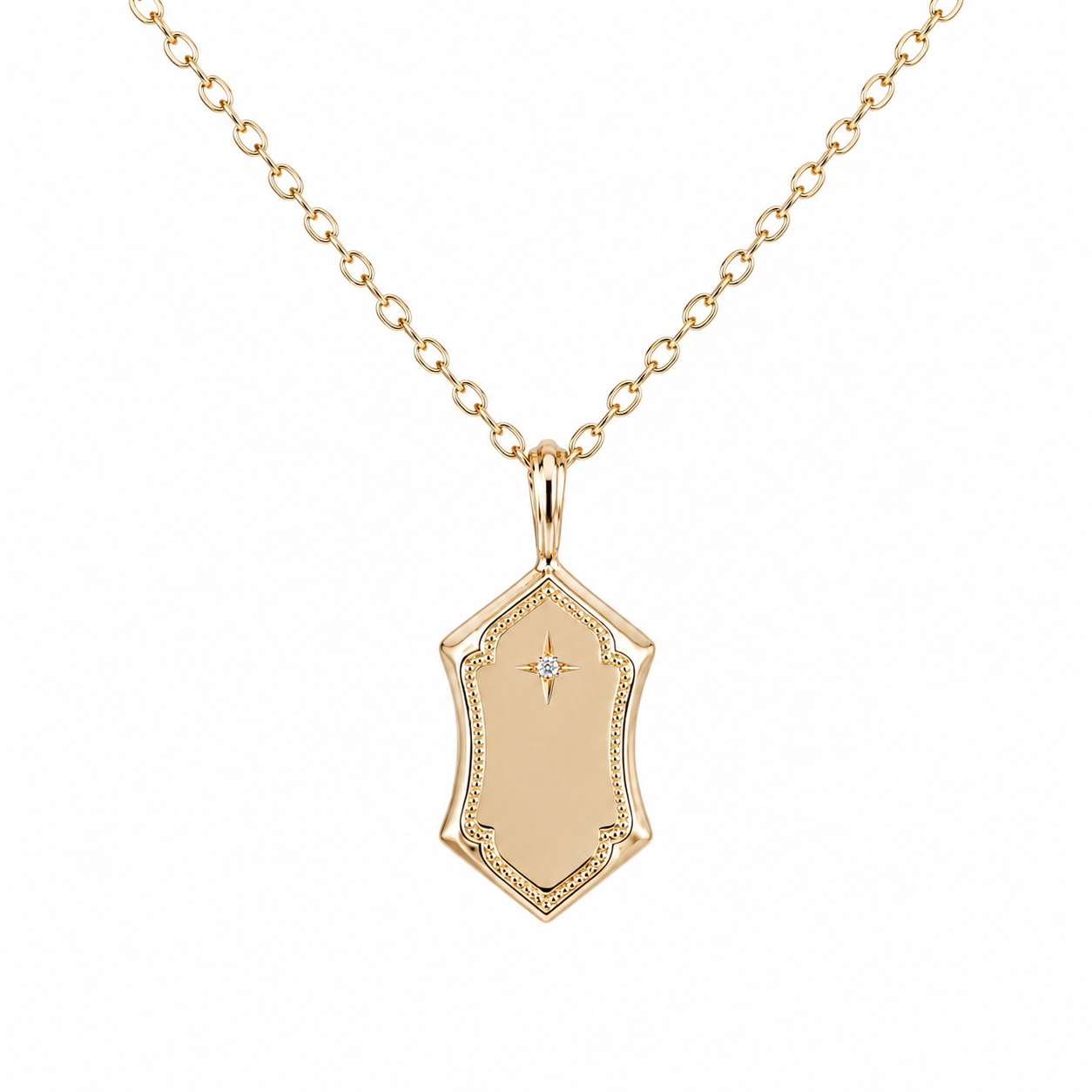 Invincible North Star Shield Pendant Necklace