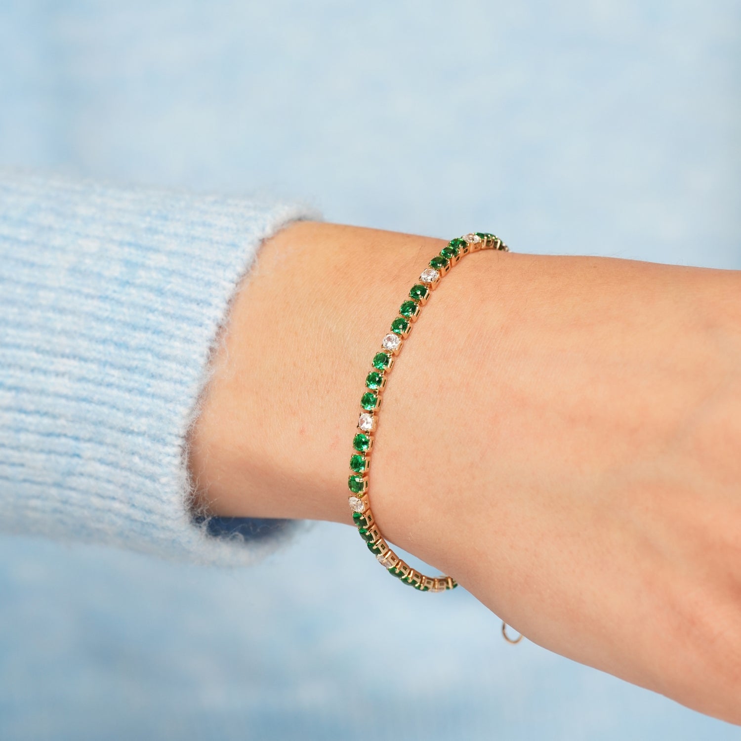 Jade Glow Green CZ Tennis Bracelet