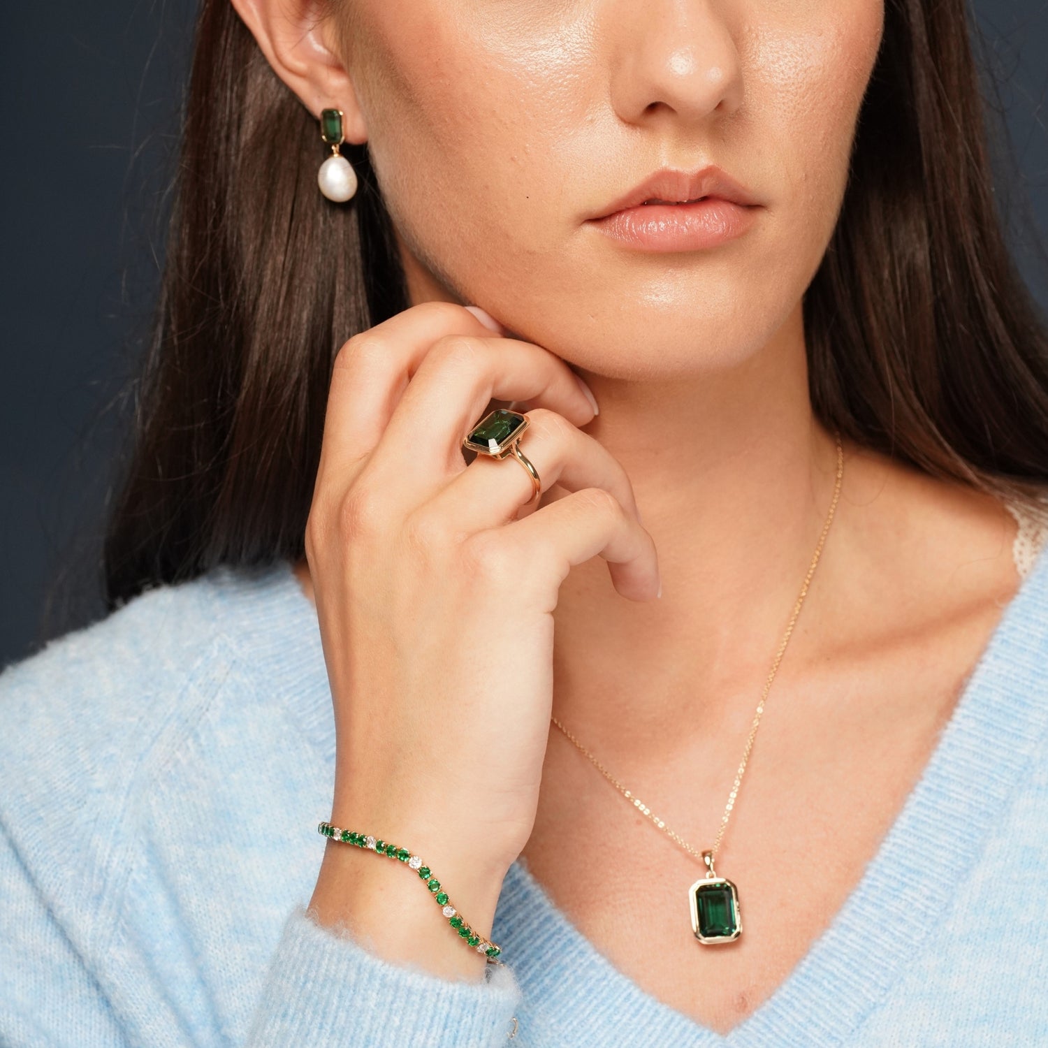 Jade Glow Green CZ Tennis Bracelet