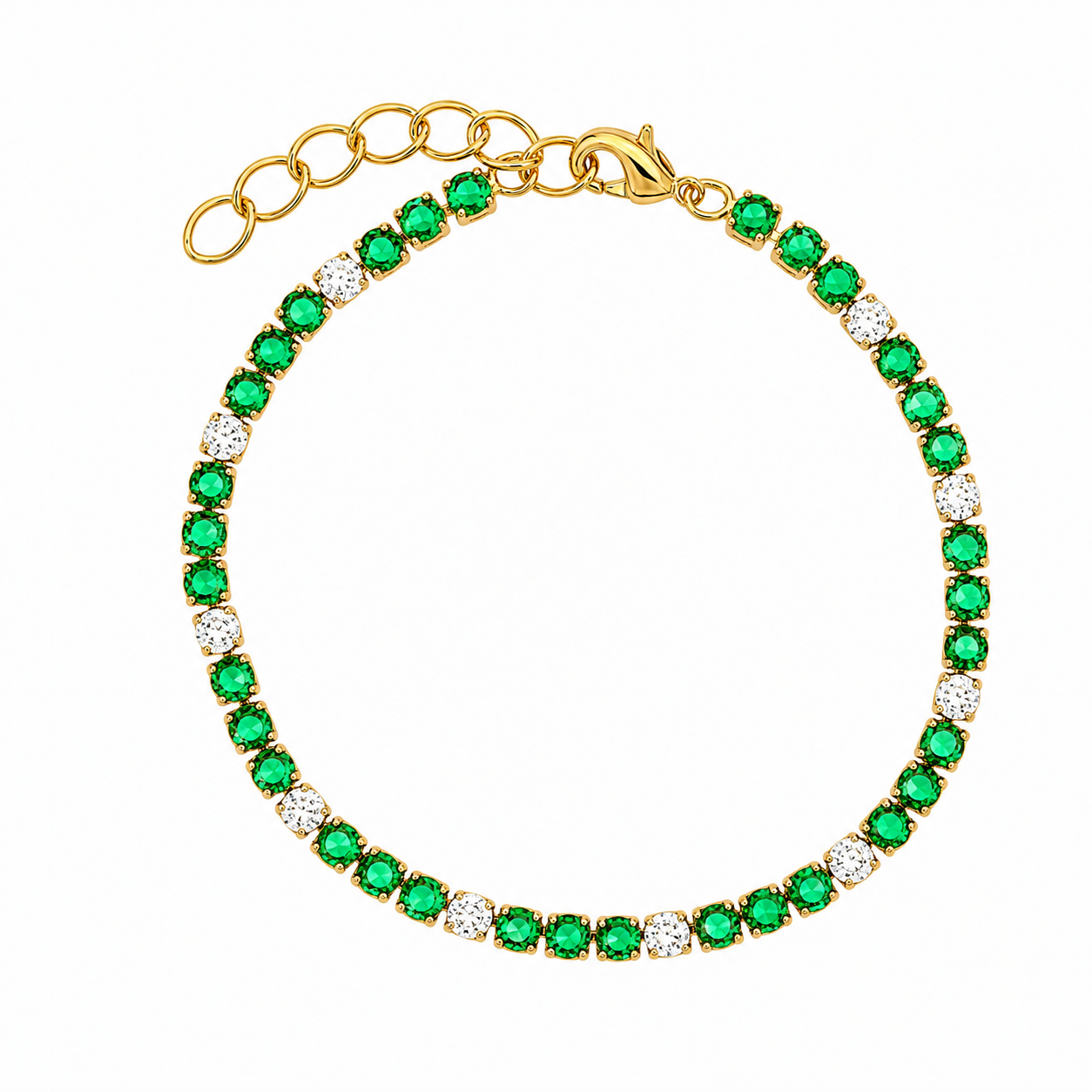 Jade Glow Green CZ Tennis Bracelet