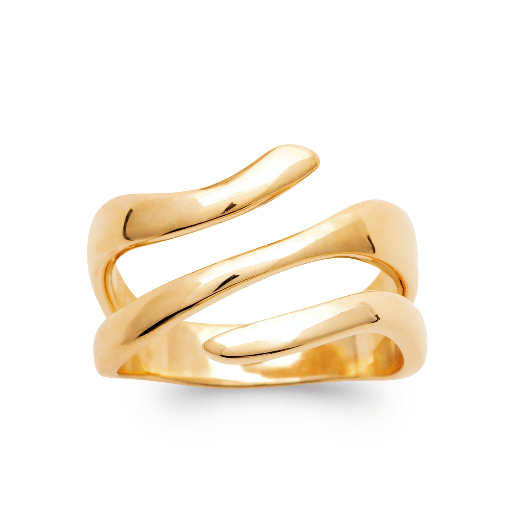 burren jewellery 18k gold plated sculptural twist ring