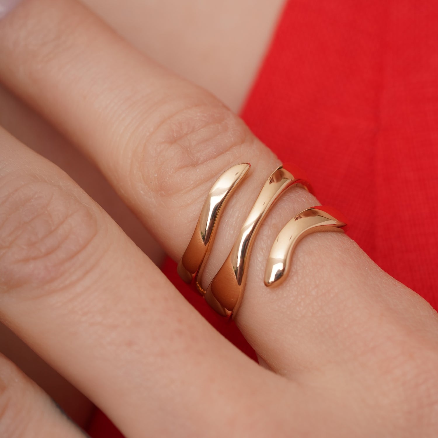 burren jewellery 18k gold plated sculptural twist ring