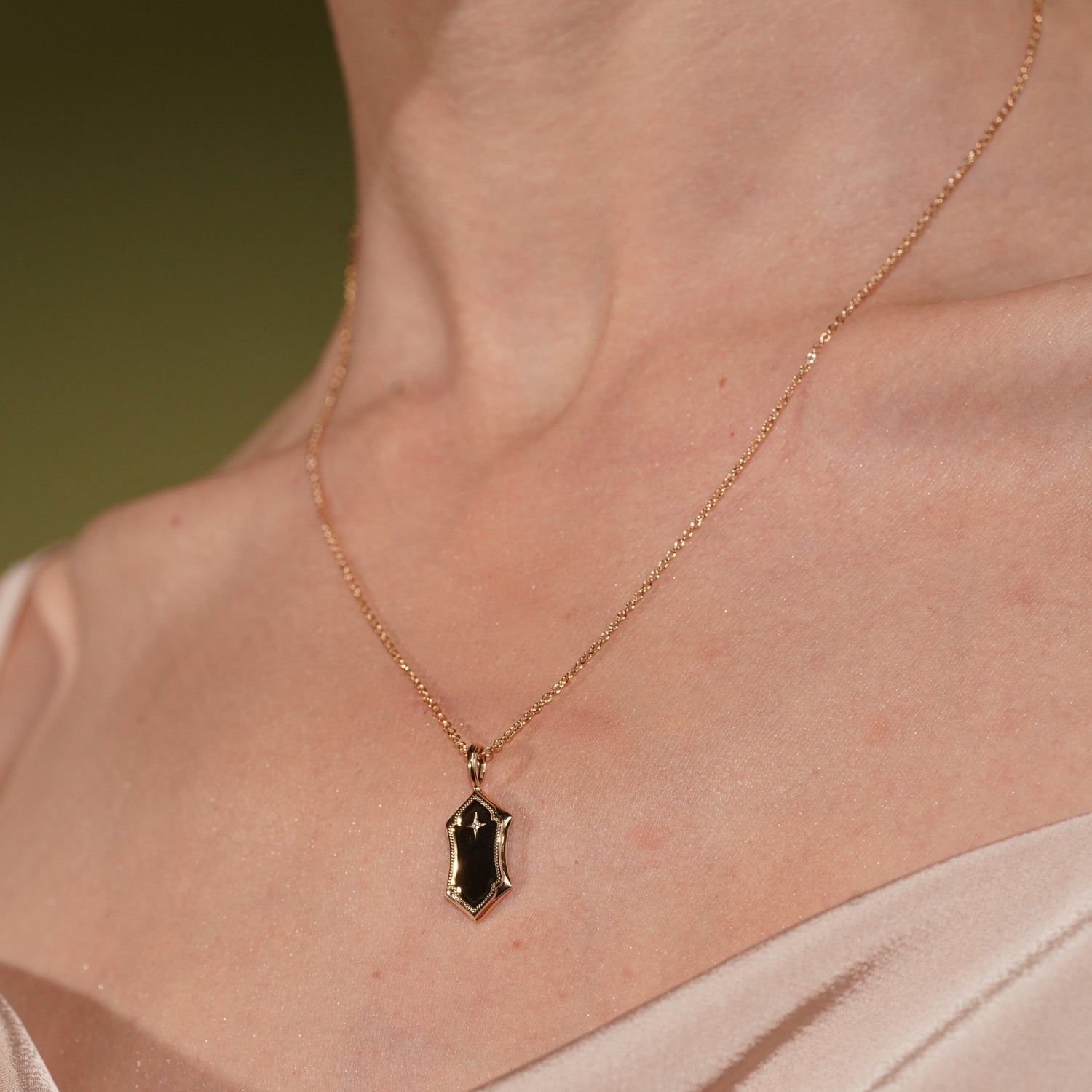 Invincible North Star Shield Pendant Necklace