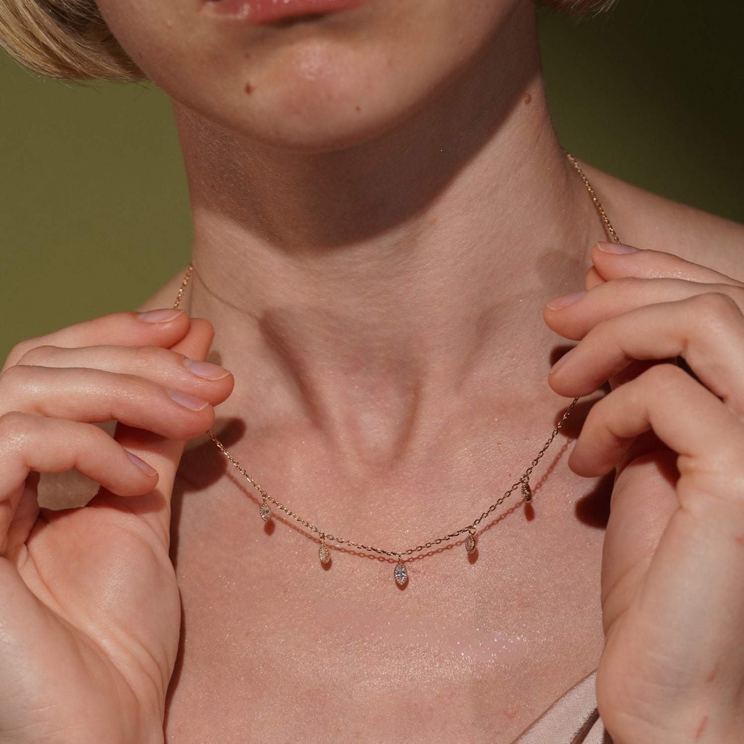 Whisper in the Wind Cubic Zirconia Drop Necklace