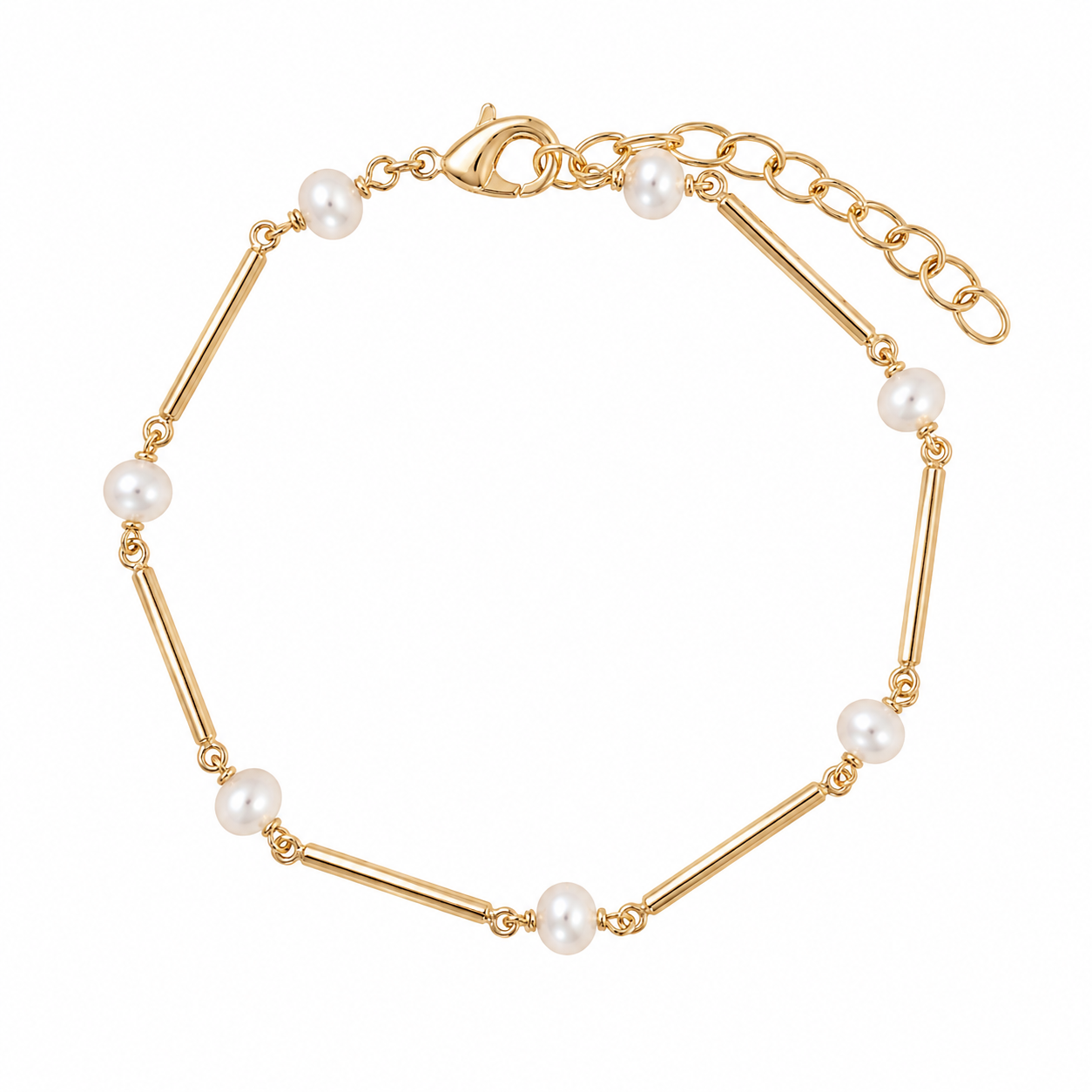 Never Say Goodbye 18K Gold Plated Freshwater Pearl Bracelet | Burren Jewellery
