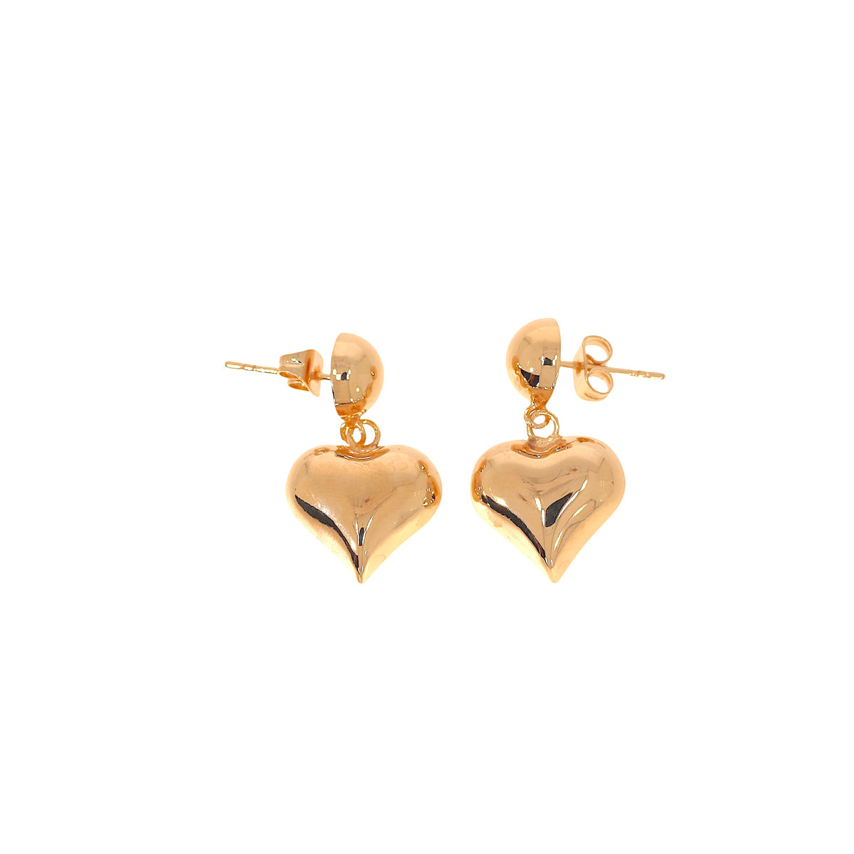 Burren Jewellery 18k gold plated heart earrings