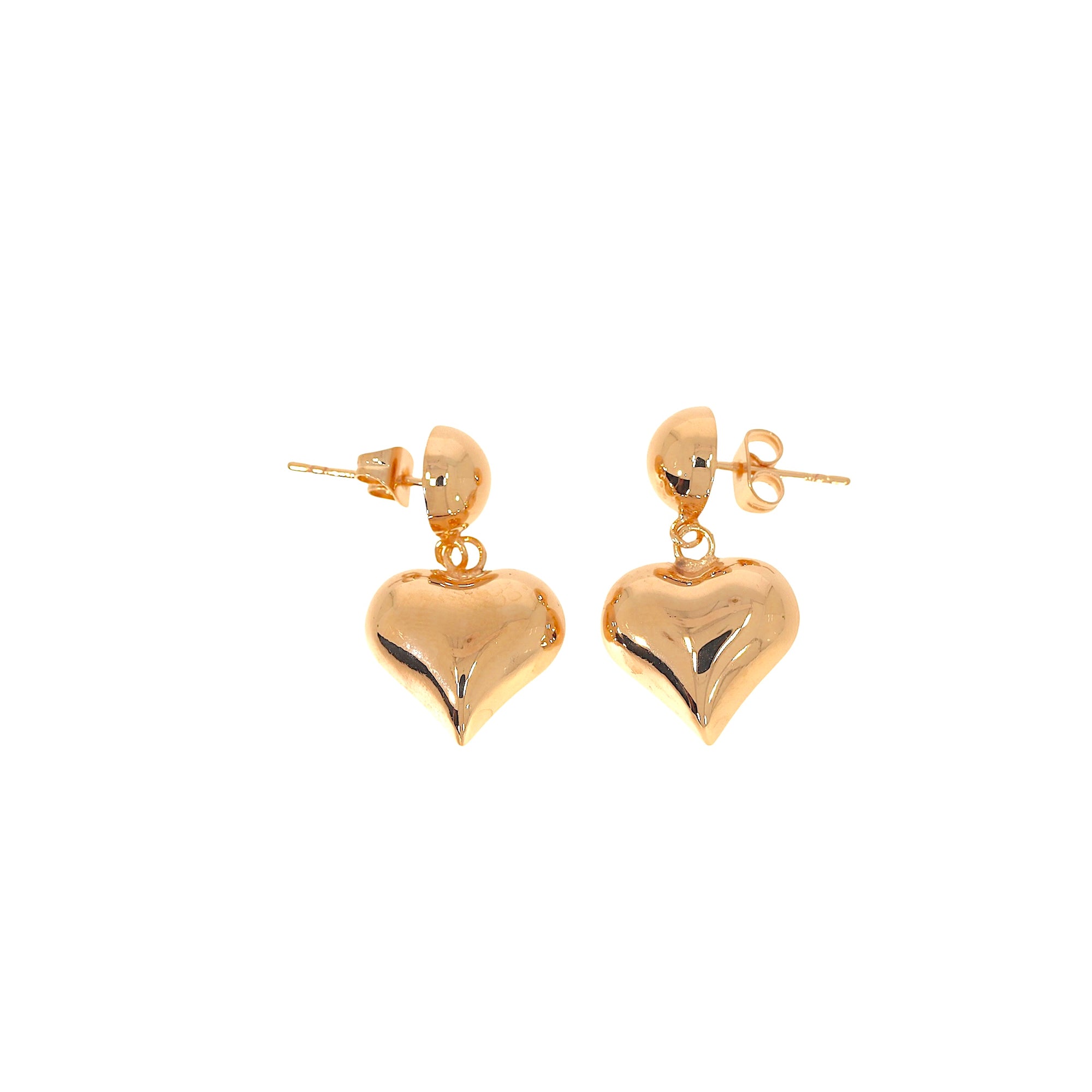 Burren Jewellery 18k gold plated heart earrings