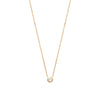 18K gold plate ‘Round About Midnight’ Necklace with centre Cubic Zircon stone in rub over setting