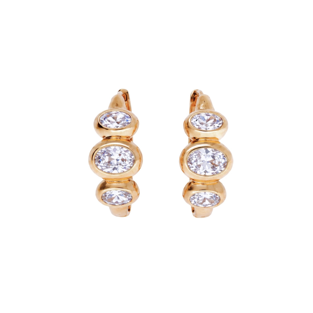 Sense of Balance Cubic Zirconia Huggie Earrings