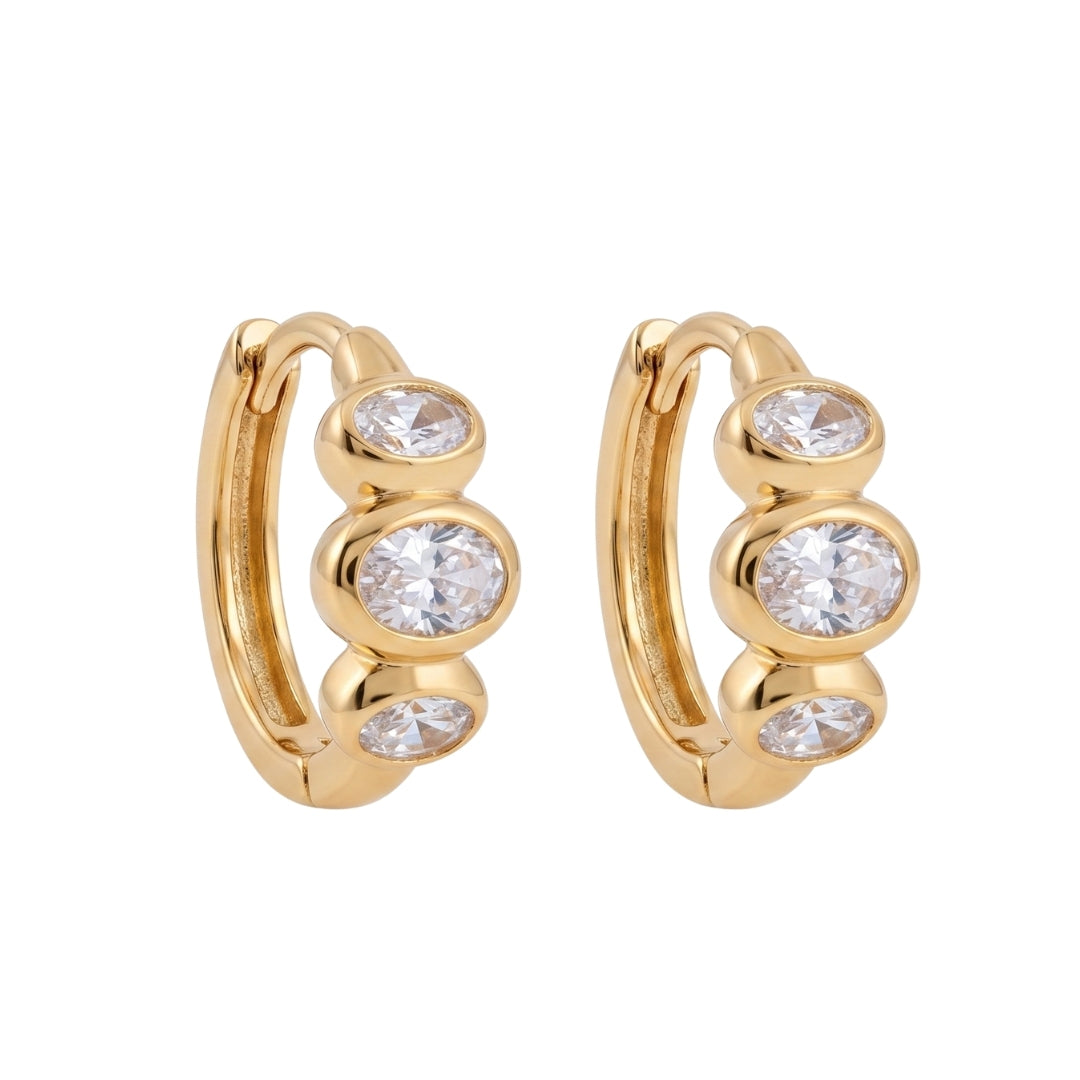 Sense of Balance Cubic Zirconia Huggie Earrings