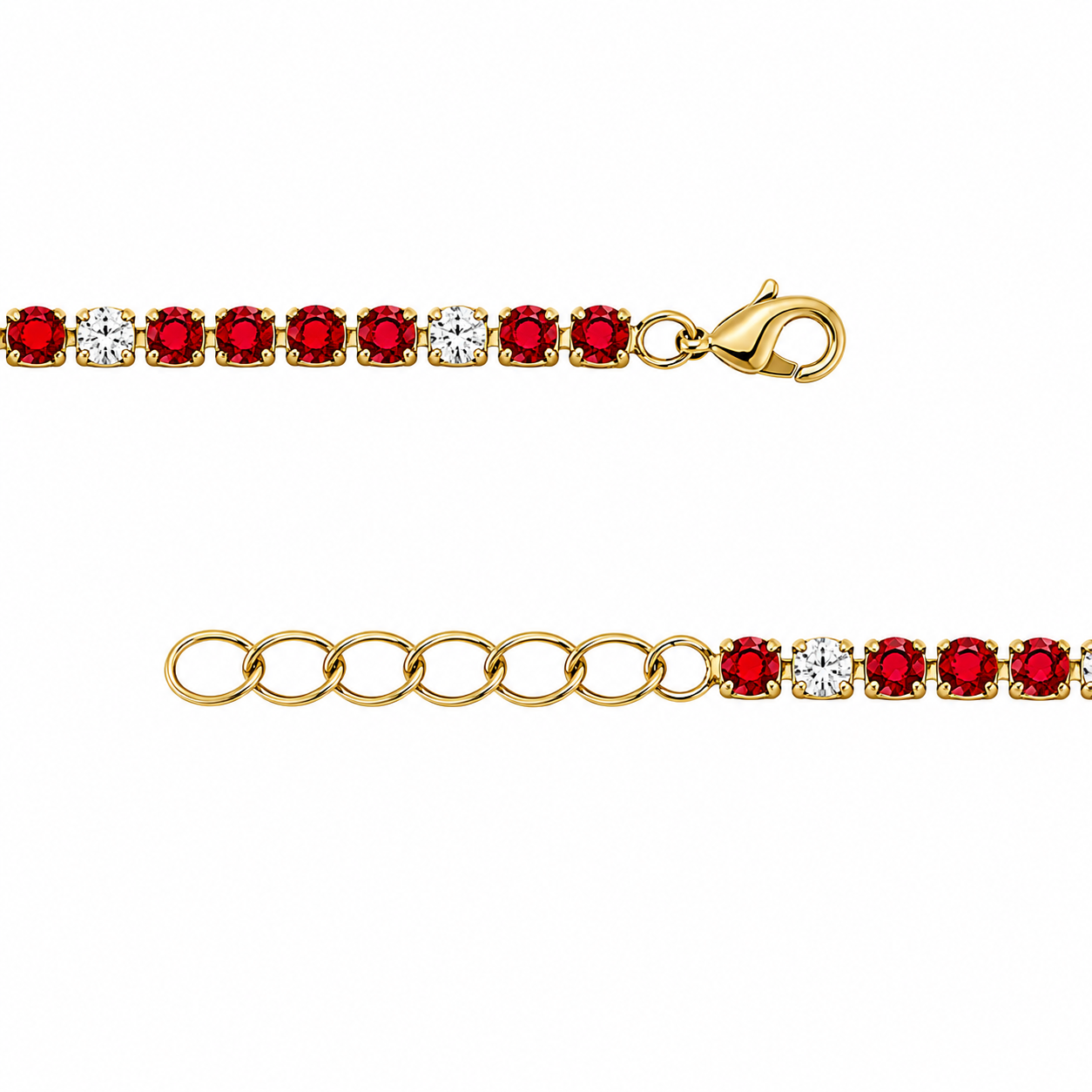 Soul on Fire Red & White CZ Tennis Bracelet