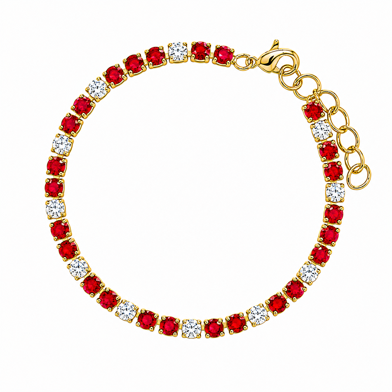 Soul on Fire Red & White CZ Tennis Bracelet