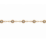 Step Back Bracelet 18K Gold Plated Bezel Set CZ 